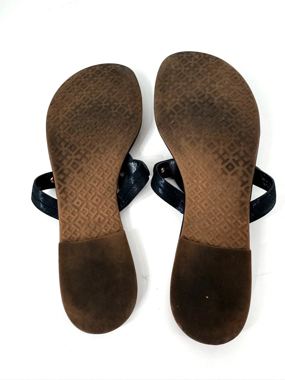 Tory Burch Miller Sandals Navy Blue Metallic